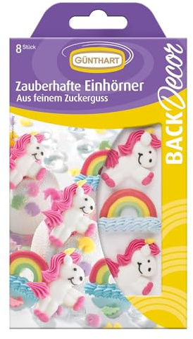 Zuckerdekor Einhörner und Regenbögen