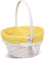 Easter Egg Hunt Wicker Basket Kid Child Party Flower Craft Gift Basket (Yellow, 1)