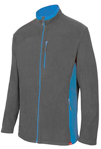 Velilla 201504; Giacca Pile Bicolor; Colore Grigio e Celeste; Taglia L