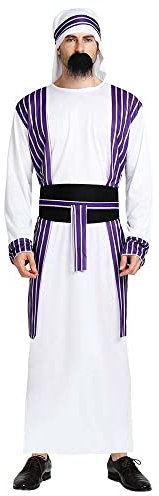 thematys Araber Scheich Weißer Anzug – Elegantes Herrenkostüm für Karneval, Fasching & Halloween, Authentische Verkleidung, Einheitsgröße, Perfekt für Themenpartys & Veranstaltungen
