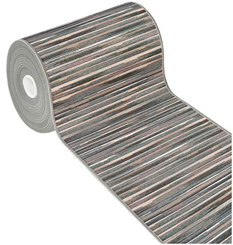 Tappeto Cucina Bordato Assorbente Tessitura Piatta Multiuso Bagno Camera Stile Bamboo 52X280 Grigio