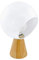 EGLO Tischlampe Mamblas, 1 flammige Tischleuchte, Nachttischlampe aus Holz, Stahl und Kunststoff, Wohnzimmerlampe in Braun, Weiß, Lampe mit Schalter, E27 Fassung