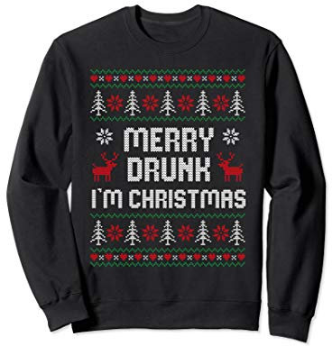 Witziges Ugly Christmas Drinking - Merry Drunk I'm Christma Sweatshirt