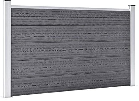 vidaXL Gartenzaun WPC Sichtschutzzaun Lamellenzaun Windschutz Sichtschutz Zaun Steckzaun Systemzaun Garten 353x106cm Grau Aluminiumstange