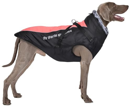FEimaX Hundemantel Winterjacke für Hunde, Hundejacke Wasserdicht mit Weiche Plüsch Winter Warme Mantel Reflektierend Welpen Weste Haustier Kleidung für kleine Mittlere Große Hunde