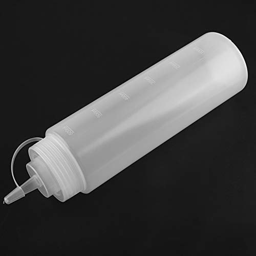 Agatige 24oz / 720ml Squeeze Bottle Refillable, 10PCS Plastic Condiment Squeeze Bottle Set with Lids Salad Dressing Container Syrup Dispenser for Sauces Bottle Oil Cream Vineger Dispenser (White)