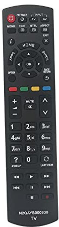 AULCMEET N2QAYB000830 - Telecomando di ricambio per Panasonic Smart TV TX-32AS500E TX-32AS520E TX-32AS600E TX-32AS600Y TX-32ASX603 TX-39AS600E TX-L39E6YK TX-L42E5B TX-50AS50Y TX-50AS5 20 anni.
