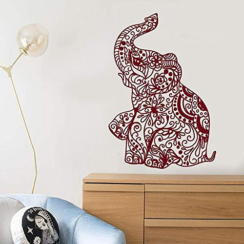 QIANGTOU Elefant Indien Hindu Vinyl Wandtattoo Wohnkultur Kunst Wandbild Tapete Wandaufkleber 75x109cm