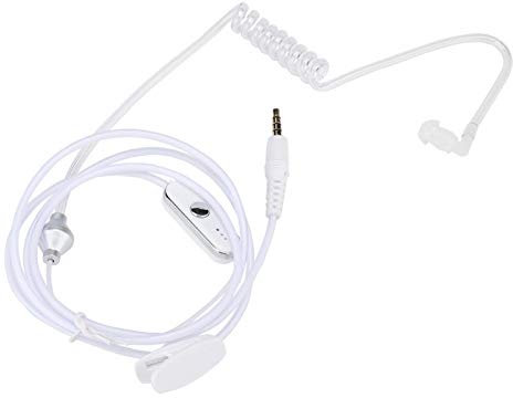 Zunate Oreillette Intra-auriculaire de 3,5 Mm pour Talkie-walkie, avec Clip en Métal, pour Mi Talkie-walkie (Blanche)