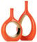 Orange Gold Keramik Vase Satz von 2 für Moderne Home Decor,Runde Matte Vasen für Pampasgras, Neutral Boho Nordic Minimalismus Stil Blumenvasen,Zimmer Deko für Geschenk