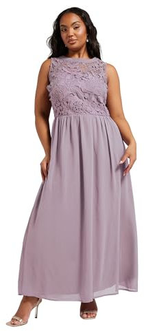 Yours London Curve Lace Front Chiffon Maxi Dress - Women's - Plus Size Curve Purple