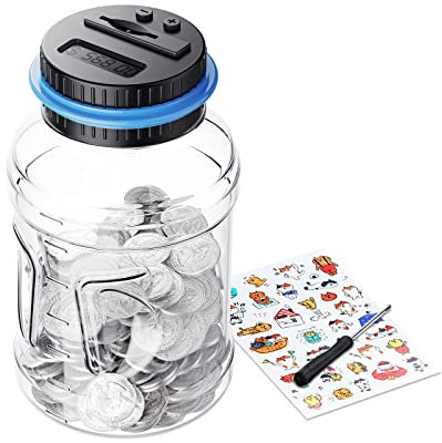 MOMMED Tirelire pour Enfants et Adultes, Tirelire Electronique pour Pièces de Monnaie, Tirelire Compteur avec Écran LCD, Tirelire 1.8L Prend en Charge Les Pièces en Euros