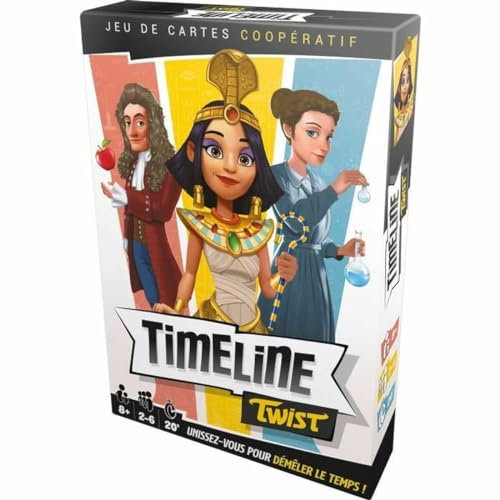 Asmodee - Timeline Twist – Gesellschaftsspiel für Kinder ab 8 Jahren – kooperatives Kartenspiel – In die Ordnung der historischen Ereignisse – 2 bis 6 Spieler – 20 Minuten – auf Französisch