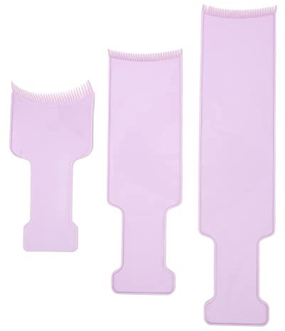Tablero de Balayage para Resaltar, 3 uds., con Dientes, Tinte para el Cabello, Juego de Paletas para Seccionar, Herramienta de Peluquería para Colorear (Púrpura)