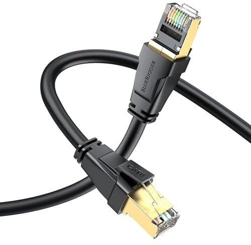 BlueRigger CAT 8 Ethernet Cable - 3M Regular (RJ45, 40Gbps, 2000MHz, CAT8 Internet Cable) High Speed LAN Network Cable - Compatible with Game Consoles, HDTV, Router, PC