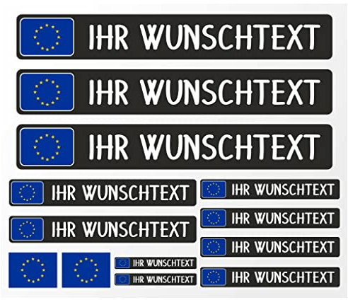 Samunshi® Fahrrad Namensaufkleber Europa Flagge Set - Name für Auto Motorrad Fahrrad Helm - Aufkleber Sticker personalisiert - Tuningaufkleber