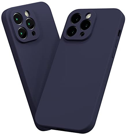 AKABEILA Case for iPhone 13 Case 6.1 Inch Liquid Silicone Slim Silky Soft Touch TPU Shockproof Case Cover with Anti-Scratch Microfiber Lining Midnight Blue