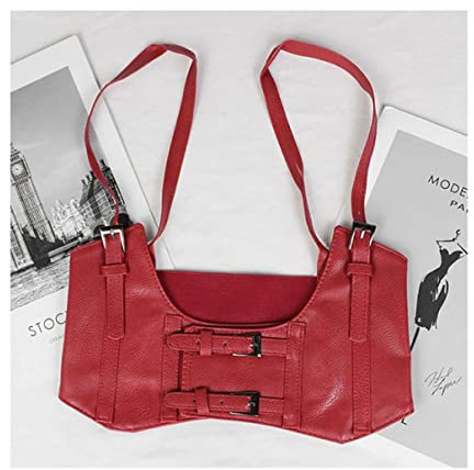 AAPIE Frauen Gürtel Damen Leder Elastische Weste Breiter Cincher mit Schnalle Kummerbund Damen Sexy Taillenkorsett Unterbrust Damengürtel schwarz Dekorative Kleidung