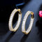 WEAV Zirkonia Chic Baguette Bambus Zirkonia Big Circle Round Creolen Für Frauen Statement Designer Schmuck