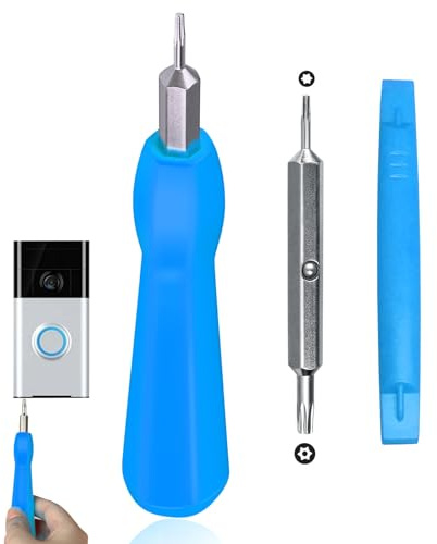 Video Screwdriver Bit Set for Battery and Wifi Access - Fits All Video Doorbell Models (Blue)