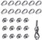 WUGU 12 Set Drahtseilklemme 2mm, Seilklemme Drahtseil Edelstahl, Drahtseilklemme 304 Edelstahl, Drahtseil Clip, für Stahlseil Wäscheleine Markise Fixiert(12*Kauschen, 12*Duplex Klemme)