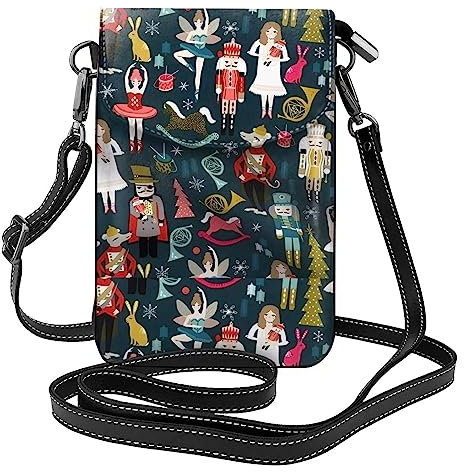 MYGANN Women'S Nutcracker Ballet Xmas Dance Women'S Leather Mini Crossbody Bag With Detachable Shoulder Strap, Suitable For Walking And Shopping Trips