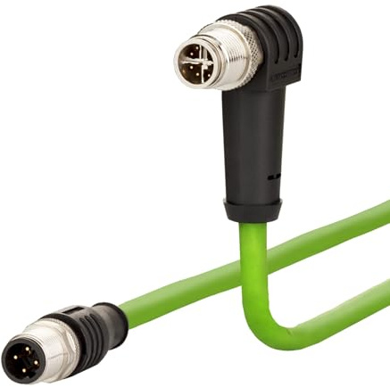 METZ CONNECT Verbindungsleitung M12 ST-M12 ST, 8-pol X-kodiert, gerade-gewinkelt, 1 m