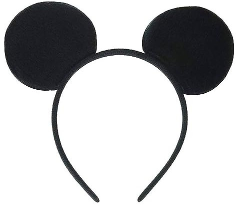 Navoys Black Mickey Mouse Ears Headband - Cartoon Mouse Ears, Fancy Dress, One Size, for Children and Adults, Mickey Headband Accessory (Mickey Ears (1 Set))