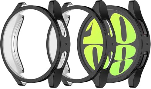 Vancle 3 Stück Hülle für Samsung Galaxy Watch 6 44mm Schutzhülle, Vollständige Abdeckung Schutzfolie Case, Weiche TPU Schutz Displayschutzfolie für Samsung Galaxy Watch 6 44mm, Schwarz×3