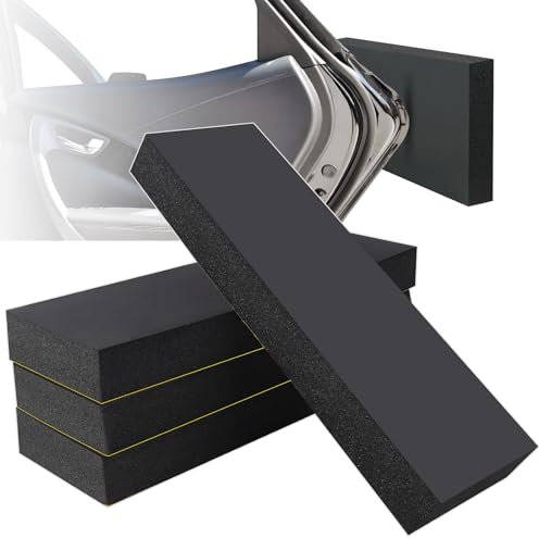 4 protezioni da parete per garage, 30 x 10 x 3 cm, autoadesive, in gommapiuma, per auto, garage e parcheggio, colore nero