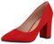 VAN HILL Damen Klassische Pumps Blockabsatz Basic Klassisch Schuhe 213615 Rot 37