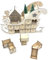 Luxylei Weihnachts-Countdown-adventskalender-Ornament, Baumhaus-Schlitten, Adventskalender Aus Holz, Countdown-weihnachtsparty-Dekoration, 24 Schubladen Led-licht-Ornament