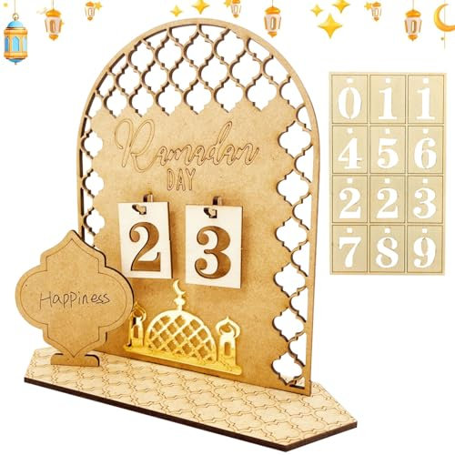 Ramadan Kalender, Eid Mubarak Kalender, Ramadan Deko Countdown Kalender, Holz Ramadankalender Kinder, Eid Mubarak Adventskalender, DIY Ramadan Dekoration Aus Holz für Zuhause Ramadan Geschenke
