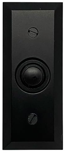 Newhouse Hardware Rectangular Recessed Wired Metal Doorbell Button in Black BT6BV, Rectangular Push Button for Doorbell Chime, Buzzer or Ringer, Door Bell Button Only, Buzzer Button with Beveled Edges
