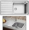Modern Stainless Steel Kitchen Sink – Single Bowl with Reversible Drainer | 1000x500mm | Brushed Steel Finish | 0.8mm Thick | Inset Waste Set & Overflow Design & Deep Sink Bowl