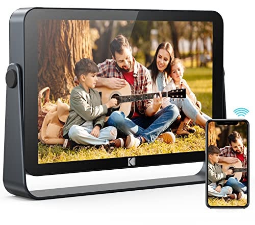 KODAK Marco de Fotos Digital WiFi de 10.1 Pulgadas con Batería de 4000mAh, Pantalla Táctil IPS G+G de 1920x1200, Compartir por WiFi, Memoria de 32 GB Integrada, Rotación Automática, Marco Metálico