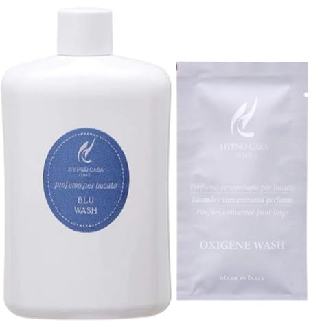 Hypno Casa - Profumo Concentrato per Bucato Made in Italy, per Lavatrice e a Mano - 400 ml + 1 Bustina Omaggio da 10 ml. (Blu Wash)