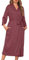Wikoan Peignoir Long en Tricot Gaufré pour Femme Robes Léger Kimono Doux Robe de Chambre Femme Vêtements de Nuit pour d'intérieur Piscine Hôtel Rose Chair XL