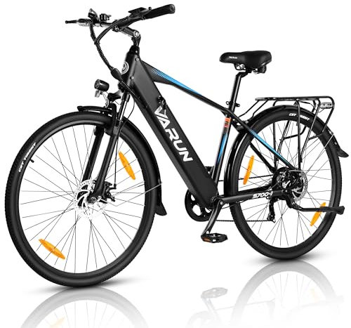 VARUN E Bike, 28 Zoll E-Bike Herren Damen mit 250W 55NM Motor, 48V 499.2Wh Akku, Elektrofahrräder E-Fahrrad mit 7-Gang-Getriebe, LCD-Display, Pedelec Citybike EBike Bis zu 100KM