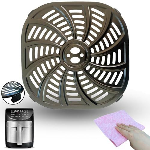 CyHiThai 7QT Square Air Fryer Crisper Plate for Gourmia GAF798 7QT Air Fryers, Premium Air Fryer Grill Pan Plate Tray Rack Insert Grate Grid Shelf for 7QT Gourmia Air Fryers, Nonstick, Dishwasher Safe