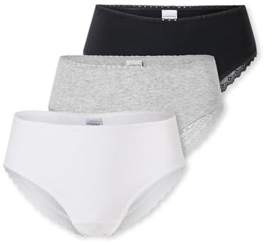 Schiesser Damen 3 Pack Brazilian Slip Unterwäsche mit Spitze - Modern Multipacks