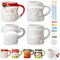 LOYIM Set of 4 Christmas Paint Your Own Mugs Christmas Ceramic to Paint Santa Snowman Elk Penguin DIY Coloring Mug Craft Kit with Paints, Brushes, Palette for Xmas Activities Art Favor Decoration