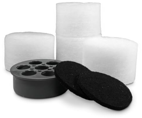 Flux High Tech Ersatzfilter Start 7-TLG. für Poolex Poolican - 3D-Hochleistungsfilter inkl. Distanzplatte & Aktivkohle - Auswaschbar langlebig & ideal für Allergiker