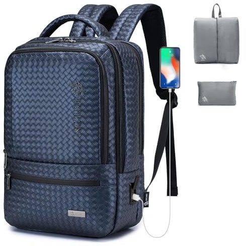 BAGROUPS Uomo Impermeabile Zaino Uomo Zaino per PC Portatile Zaino da lavoro, 15.6 inch Pollici Zaino Porta PC con Caricatore USB,Lavoro Uomo per Scuola Viaggio