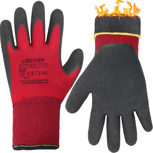 LOCCEF 2 Pairs Winter Work Gloves for Men and Women, Freezer Gloves for Work Below Zero, Thermal Insulated, Super Grip (11/XXL)