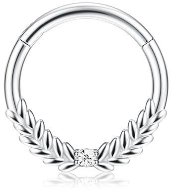 BodyBonita Septum Piercing 16G – 316L Edelstahl Nasenpiercing Nasenring Reifen für Damen Herren Helix Conch Piercings Tragus Daith Knorpel Piercing Silber 8 mm Prospertiy