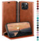 HUOUH für iPhone 15 Pro Max 6.7 Hülle mit RFID Schutzhülle aus Lederhülle Handyhülle,Kartenfach Leder ständer Handy hülle,360 Grad Schutz Cover für Apple 15 Pro Max Klapphülle Wallet Case Hellbraun