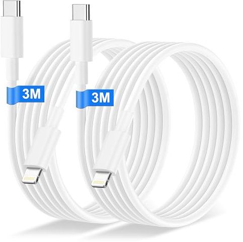 Cable USB C a Lightning 3M 2Pack[Apple MFi Certificado], iPhone USB C Cable Lightning Cargador iPhone Carga Rapida iPhone Charger Cable Tipo C para iPhone 14 Pro Max/Plus/13/12/11/XS/8/7/6/iPad/ipod