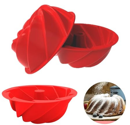 Qixuer 3 Pcs Silicone Fluted Cake Pans,Fluted Spiral Cake Mould Cake, Silicone Gugelhupf Baking Pan for Donut, Muffin, Cake, Cookie, Pudding Baking