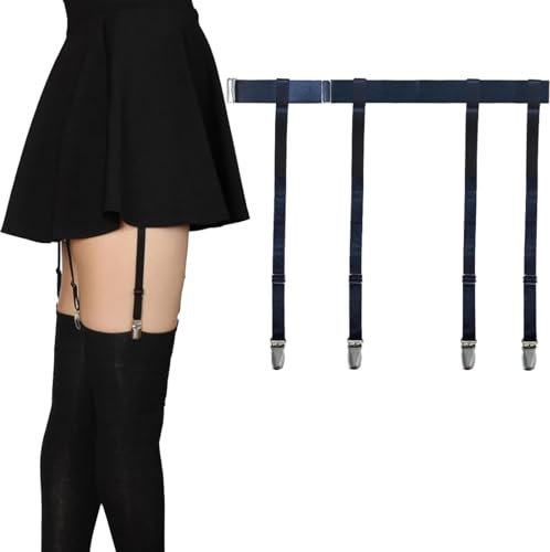 Reggicalze per le donne Semplicità Sexy Calze Bretella per calze alte coscia con 4 clip in metallo, Plastica Fermaglio Reggicalze Cintura Lingerie, reggicalze con cinghie elastiche e clip, 2.5*100CM